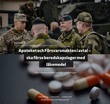 Försvarsmakten säkrar beredskapslager med läkemedel i händelse av kris eller krig