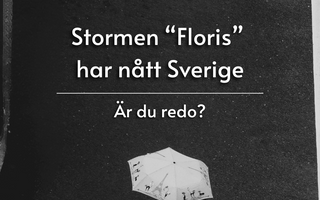 Stormen "Floris" har nått Sverige